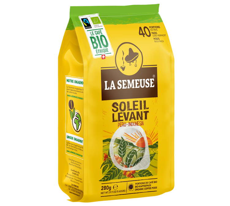 40 Bio ESE kávépárna Espresso kávé Soleil Levant - Fairtrade - LA SEMEUSE