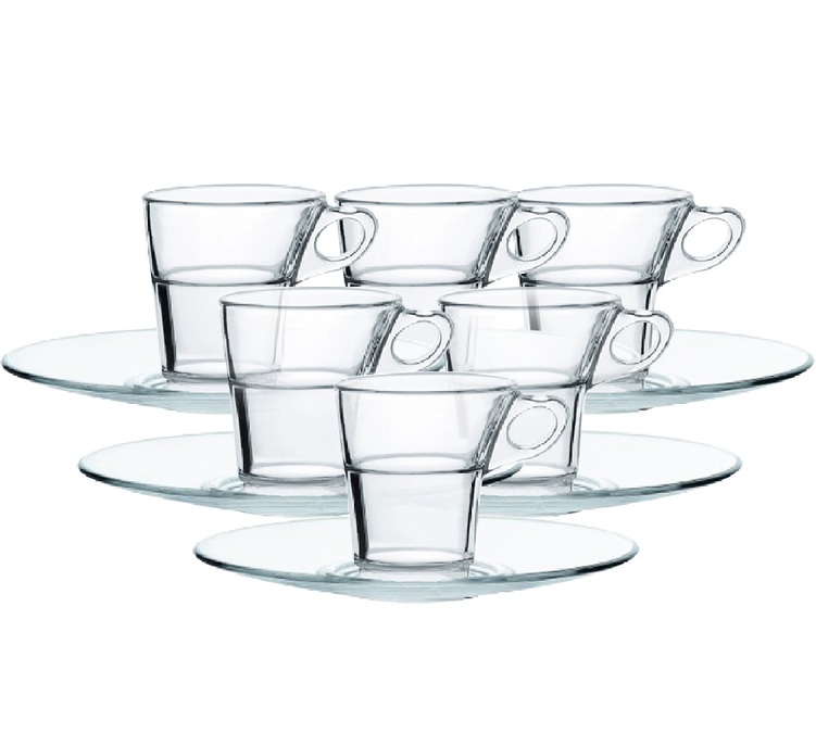 6 tasses café Caprice 9cl et ses soucoupes - Duralex
