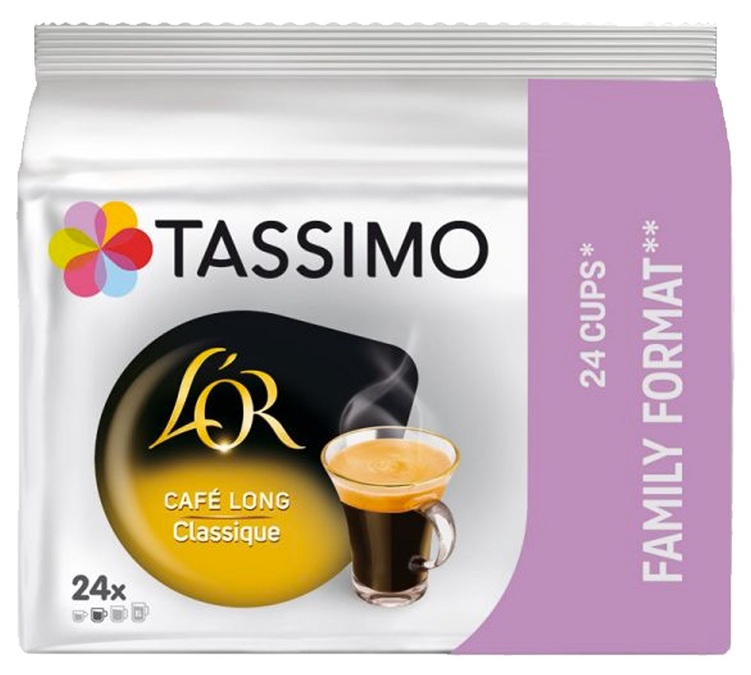 24 kapsułki L'OR Kawa Długa Klasyczna Rodzinna - TASSIMO