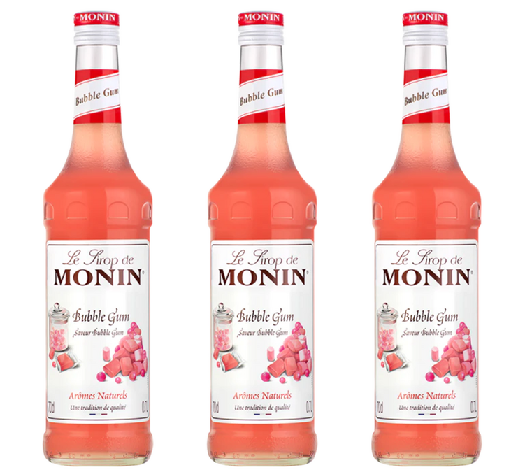 Set med 3 Monin Siraper - Bubble Gum - 3 x 70cl