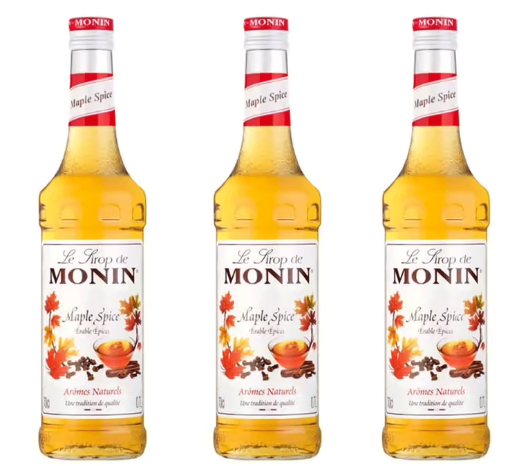 Confezione da 3 sciroppi per uso professionale – Sciroppo all’acero e alle spezie – 70 cl – MONIN