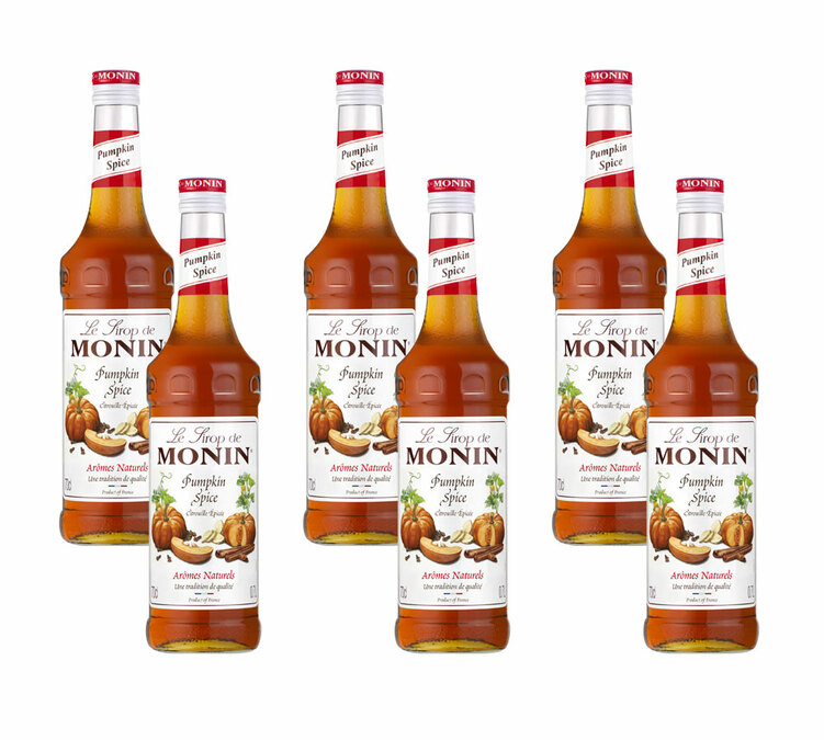 6 Monin-siirapin Setti - Pumpkin Spice (Maustettu Kurpitsa) - 6 x 70cl