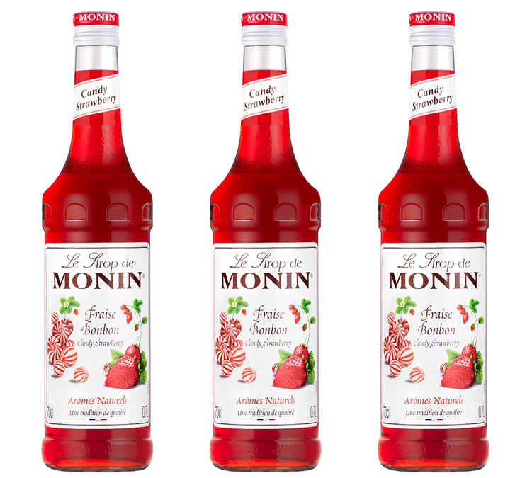 Braškių saldainių skonio sirupas profesionalams 3 x 70cl - MONIN