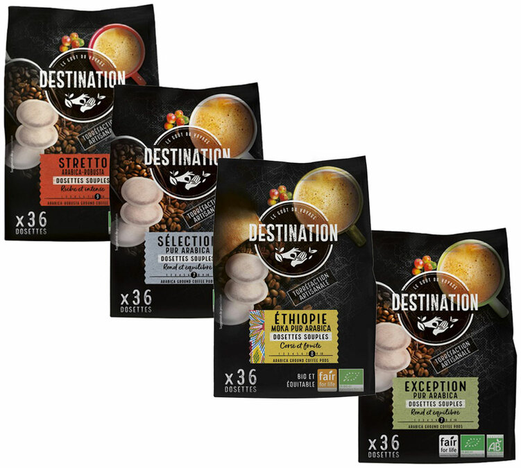 Pack découverte 144 dosettes souples Bio - DESTINATION