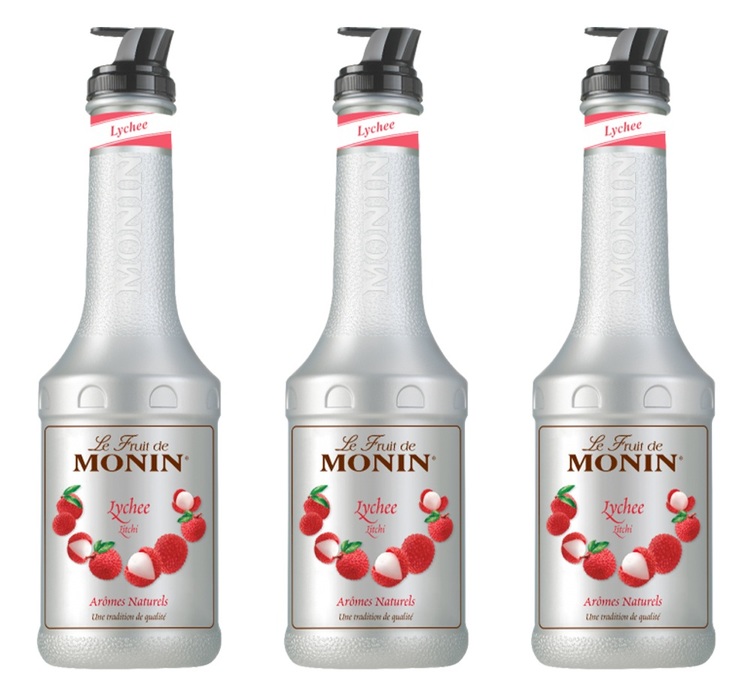 Set od 3 Monin voćna pirea - Liči - 3 x 1L
