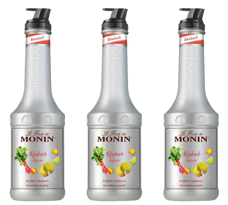 Paket od 3 Monin Voćni Pire - Rabarbara - 3 x 1L