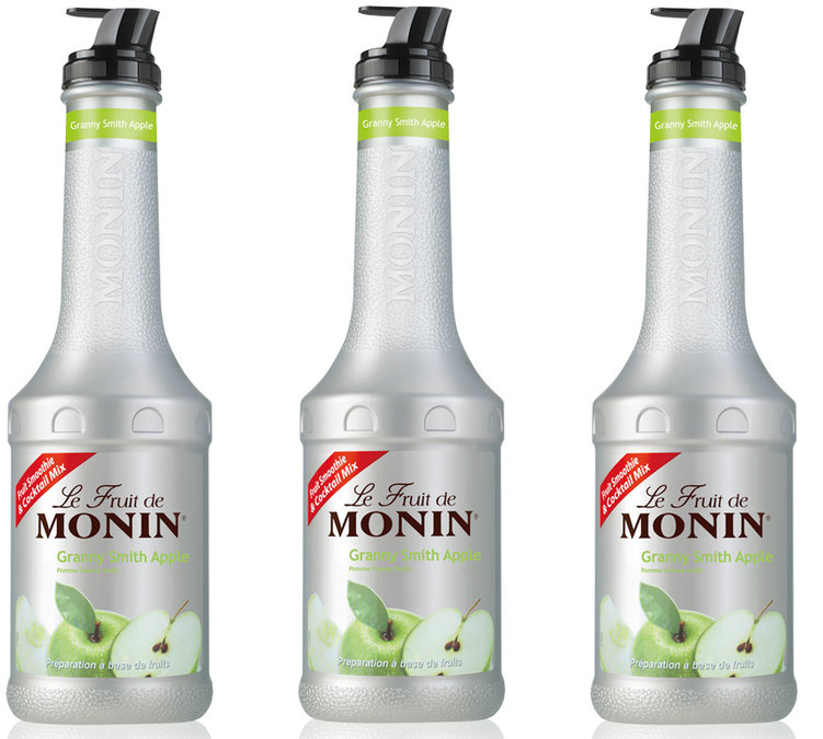 Paket od 3 Monin Voćni Pire - Zelena Jabuka Granny Smith - 3 x 1L