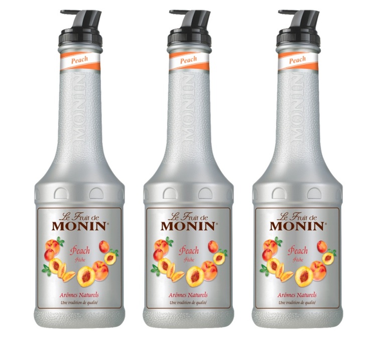 3 db-os Monin gyümölcspüré készlet - Őszibarack - 3 x 1L
