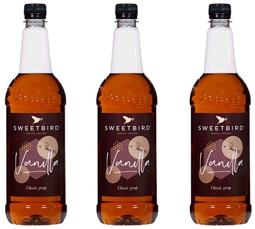 3 Sweetbird sirupų rinkinis - Vanilė - 3 x 1L