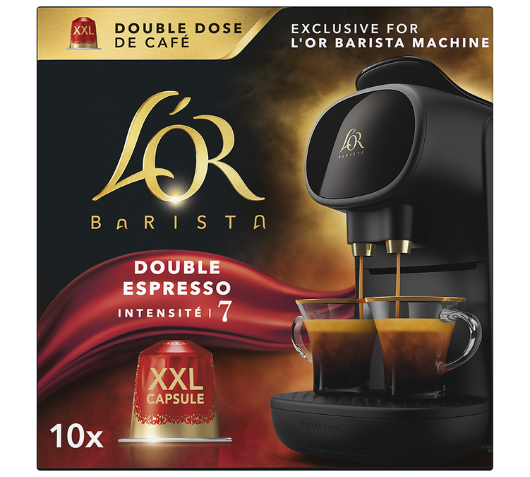 10 kapslar, XXL, dubbel espresso – styrka 7 – L’Or Barista