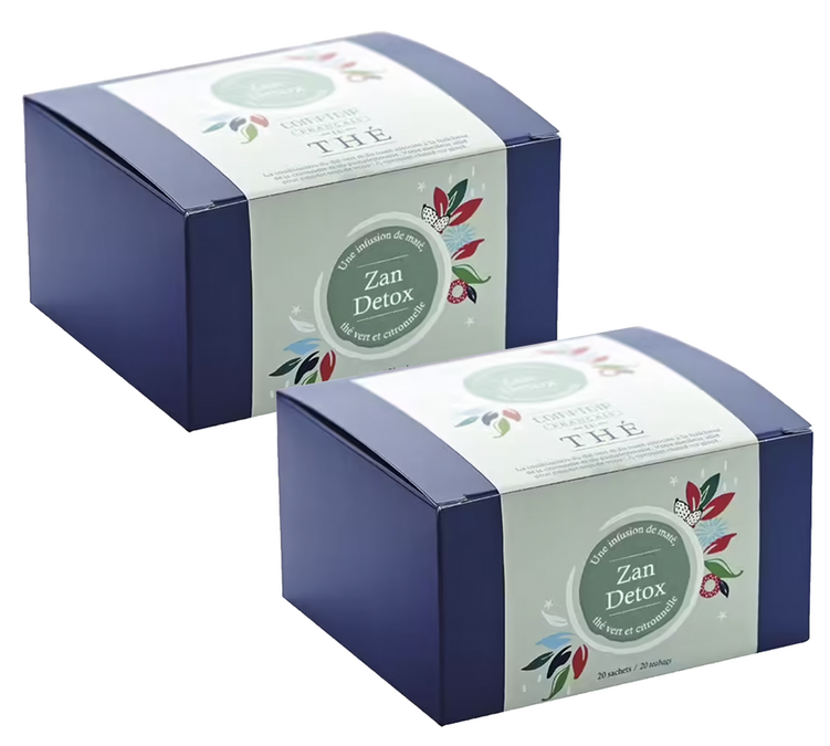 Lot de 2 Thé Vert Zan Detox - 40 sachets - COMPTOIR FRANÇAIS DU THÉ