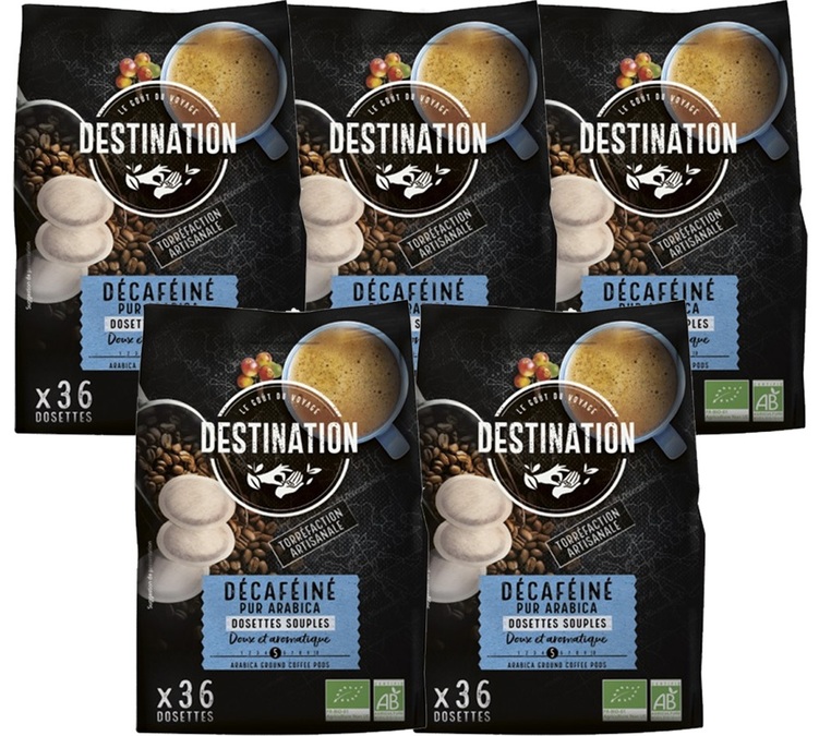 Pack 180 dosettes souples Décaféiné bio - DESTINATION
