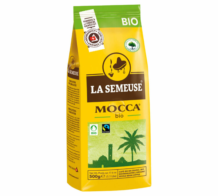500 g - Café en grano - Mocca orgánico - Comercio Justo - LA SEMEUSE