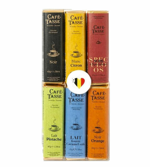 Verpakking met 5 chocoladerepen + 1 gratis - 6 repen - CAFÉ TASSE