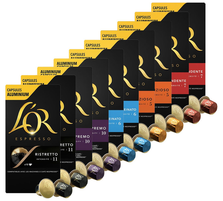 Paket za upoznavanje: 100 kapsula kompatibilnih s Nespresso* Original i L'Or Barista.