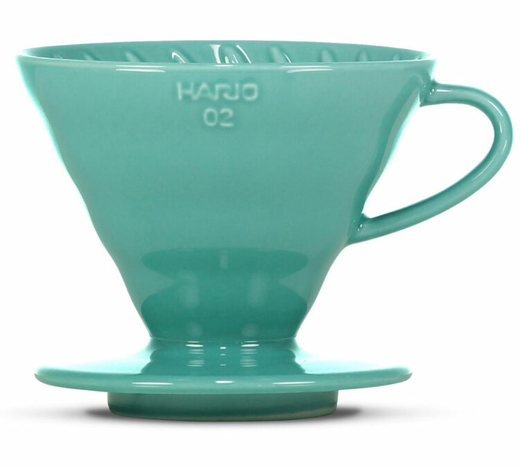 Preparador de café por goteo HARIO V60 VDC-02, color turquesa, para 2 a 4 tazas.