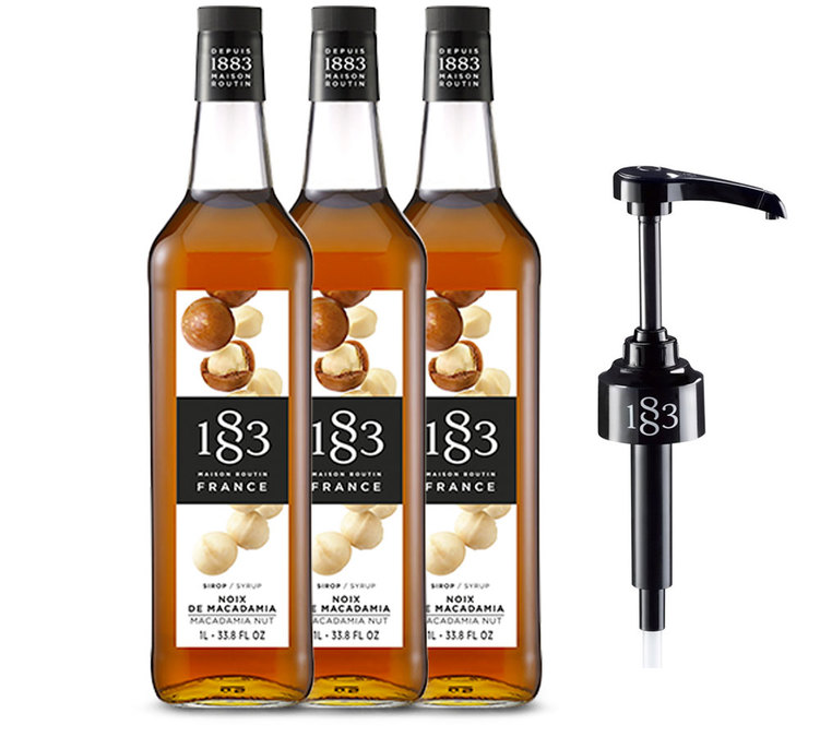 3 db 1883 Routin mákdiodió ízű szirup – műanyag palack – 3 x 1 liter + adagoló pumpa.