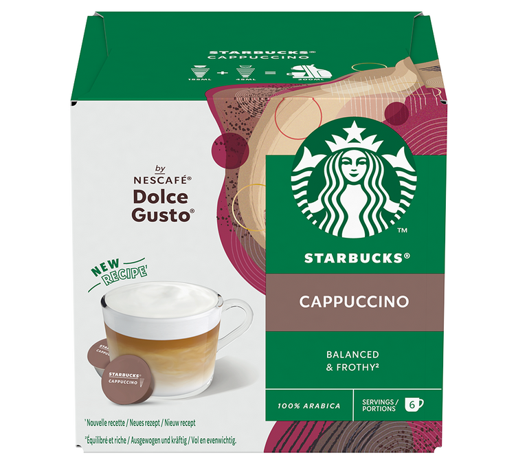 12 cápsulas compatíveis com Nescafé* Dolce Gusto* Cappuccino – STARBUCKS