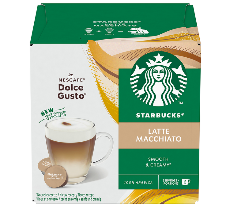 12 cápsulas compatíveis com Nescafé* Dolce Gusto* Latte Macchiato – STARBUCKS