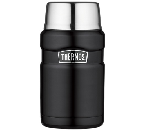Thermos King black 71 cl stainless steel insulated lunch box - Thermos