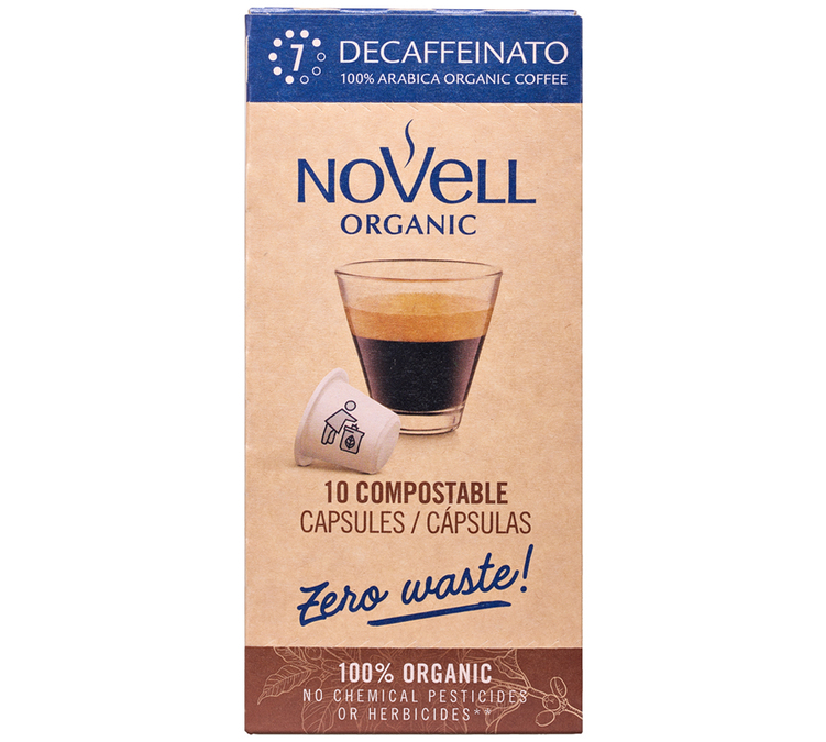 10 Nespresso*-compatible Original Decaffeinato Bio capsules – NOVELL