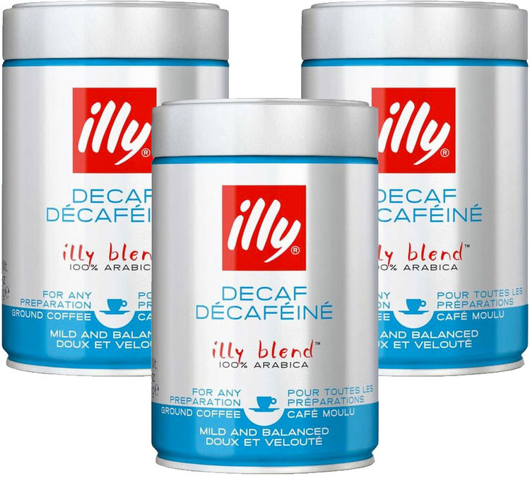 3 x 250 г – млевена кафа – без кофеина, намењена за припрему еспреса – ILLY