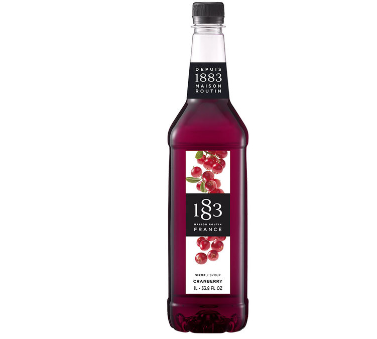 Jarabe 1883 Routin sabor arándano rojo - Botella de plástico - 1 litro.