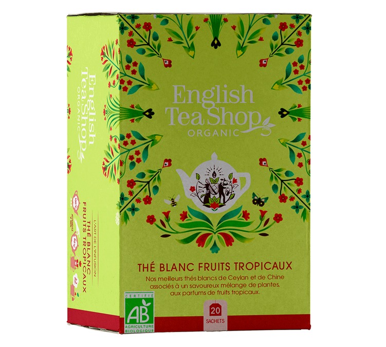Ekologiskt vitt te med tropiska frukter – 20 tepåsar – ENGLISH TEA SHOP