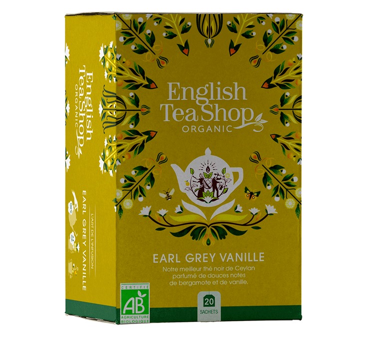 Juodoji arbata „Earl Grey“ su vanile, ekologiška – 20 arbatiniai maišelių – „ENGLISH TEA SHOP“