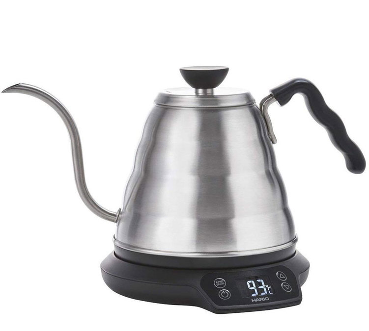 „Hario Buono“ virdulys su reguliuojama temperatūra, „gooseneck“ tipo snapeliu, 0,8 l talpos.