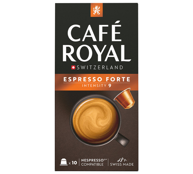 10 Kapseln, kompatibel mit Nespresso* Original, Espresso Forte - CAFÉ ROYAL