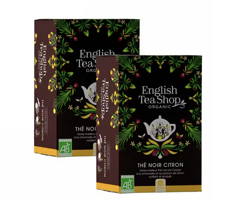 Pakiranje crnog čaja s okusom limuna, organski – 2 x 20 vrećica – ENGLISH TEA SHOP