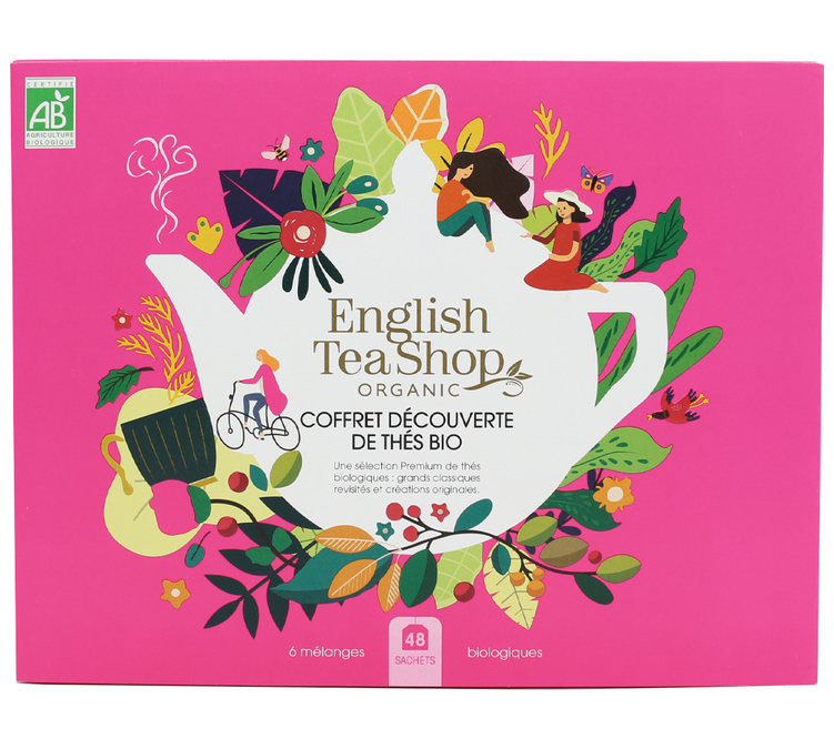 Presentationsset med ekologiska teer – 6 förpackningar med 8 tepåsar – ENGLISH TEA SHOP