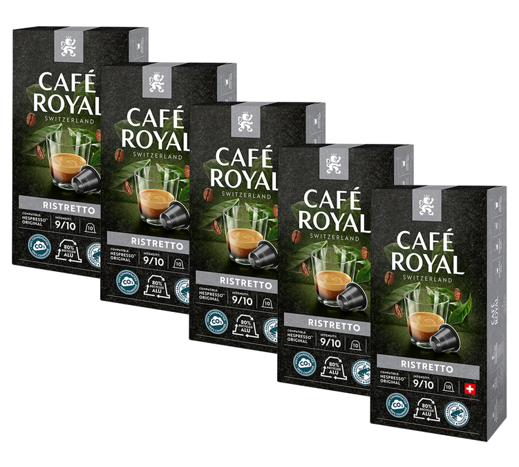 50 capsules compatible with Nespresso* Original Ristretto - CAFÉ ROYAL