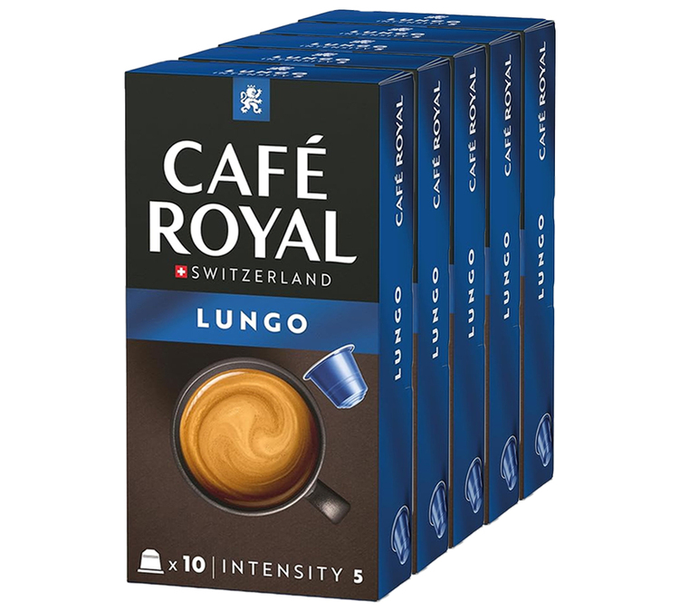 50 kapsułek kompatybilnych z systemem Nespresso* Lungo – CAFÉ ROYAL