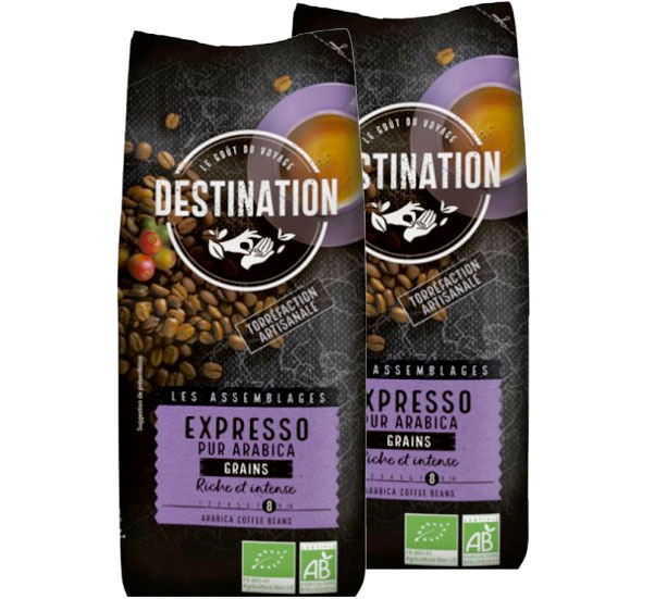 1 kg – Café em grão – Expresso Puro Arábica Biológico – DESTINATION