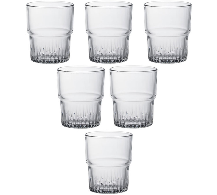 6 glazen van 16 cl, stapelbaar - Duralex