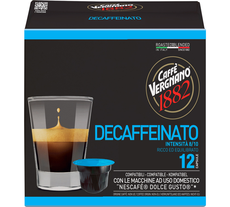 12 capsule compatibili con Nescafé* Dolce Gusto*, decaffeinate – CAFFÈ VERGNANO