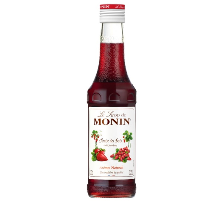 Monin-sirap, smak av vildjordgubbe – 25 cl.