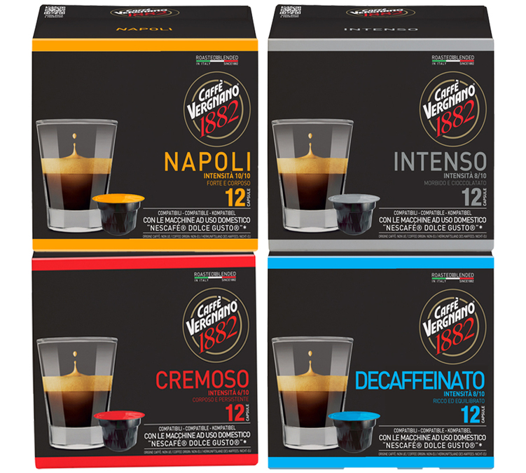 Pacote de degustação com 48 cápsulas compatíveis com Nescafé Dolce Gusto* - CAFFE VERGNANO