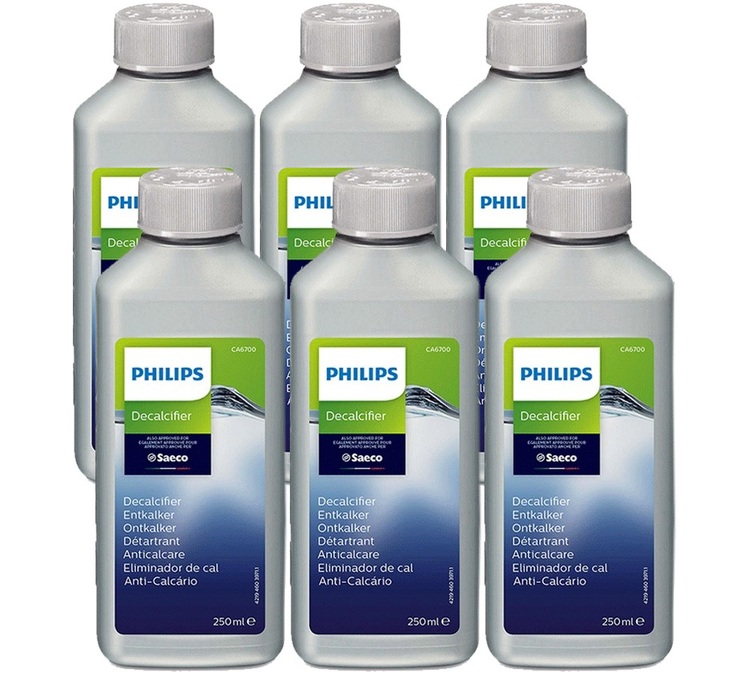 Διαλυτικό αλάτων PHILIPS – για μηχανές εσπρέσο με ενσωματωμένο μύλο, 250 ml, 6 τεμάχια.