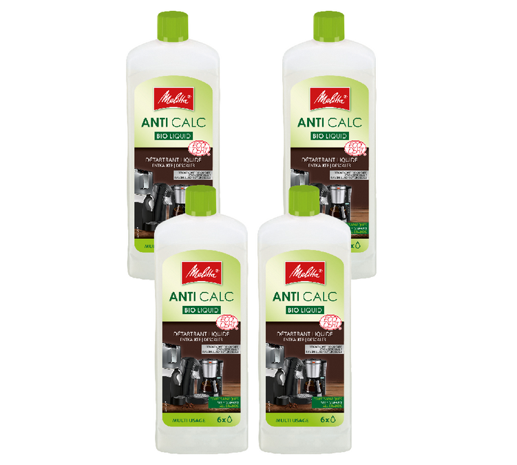 MELITTA Entkalker – vielseitig einsetzbare Flüssigkeit, 4 x 250 ml.