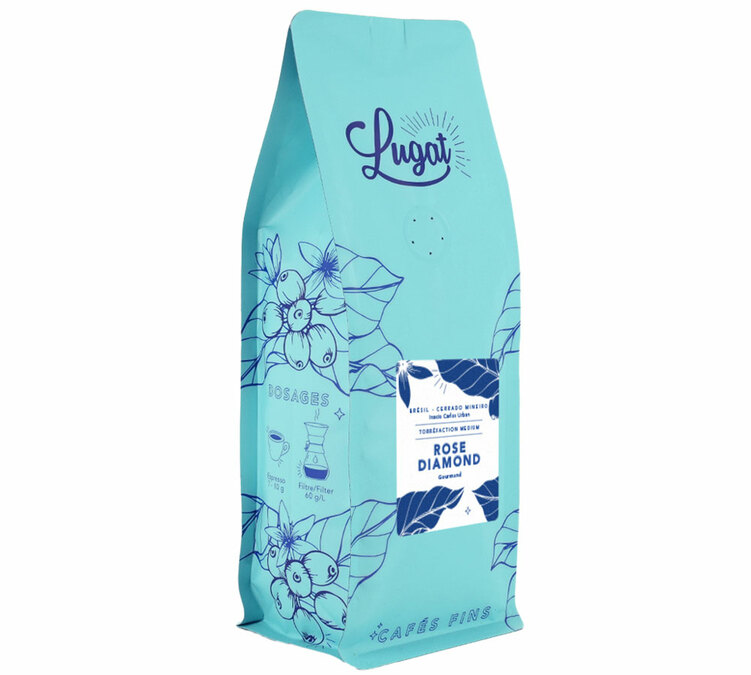 1 kg hela kaffebönor för professionellt bruk, Brasilien, Rose Diamond - Lugat.