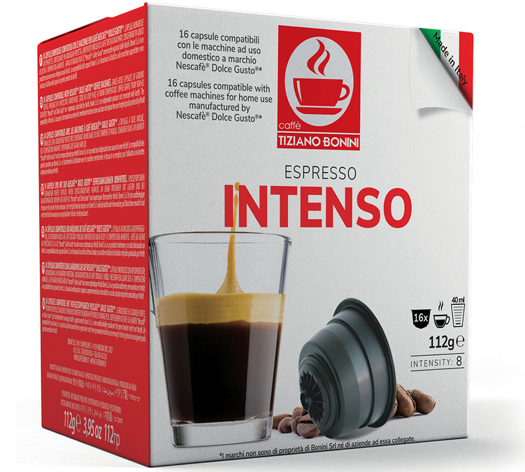 16 capsules, geschikt voor Nescafé* Dolce Gusto* espressomachines – CAFFE BONINI