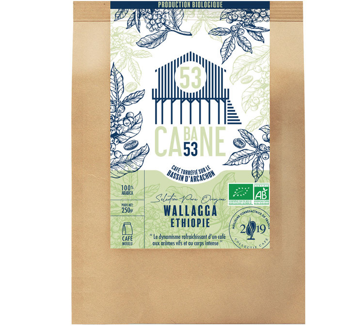 250 g - Café molido - Etiopía Wallaga, cultivo ecológico - CABANE 53