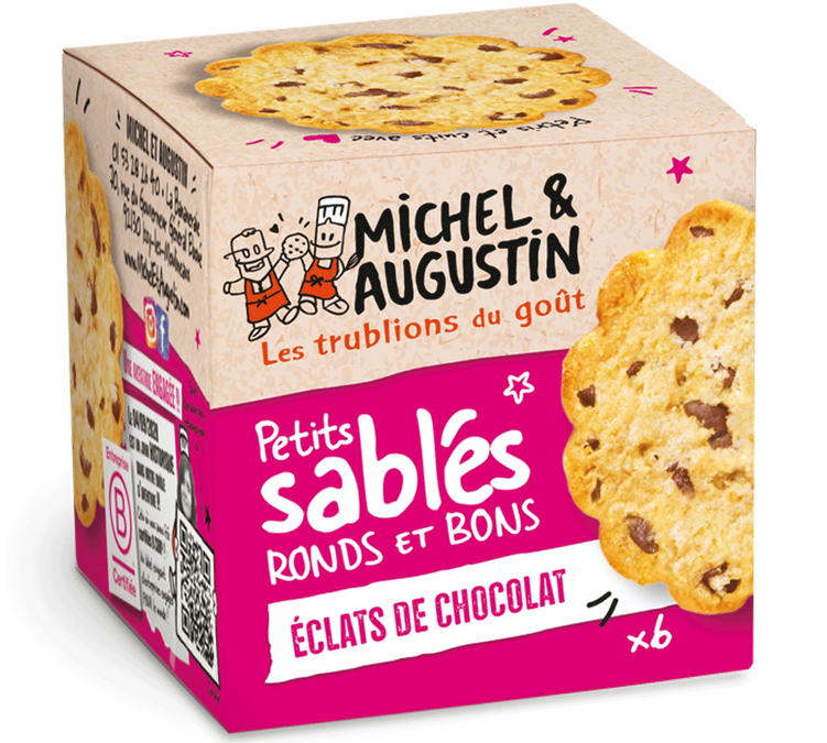 Mažyčiai sviestiniai sausainiai su šokolado drožlėmis ir šiek tiek druskos – 6 vnt. – „MICHEL & AUGUSTIN“