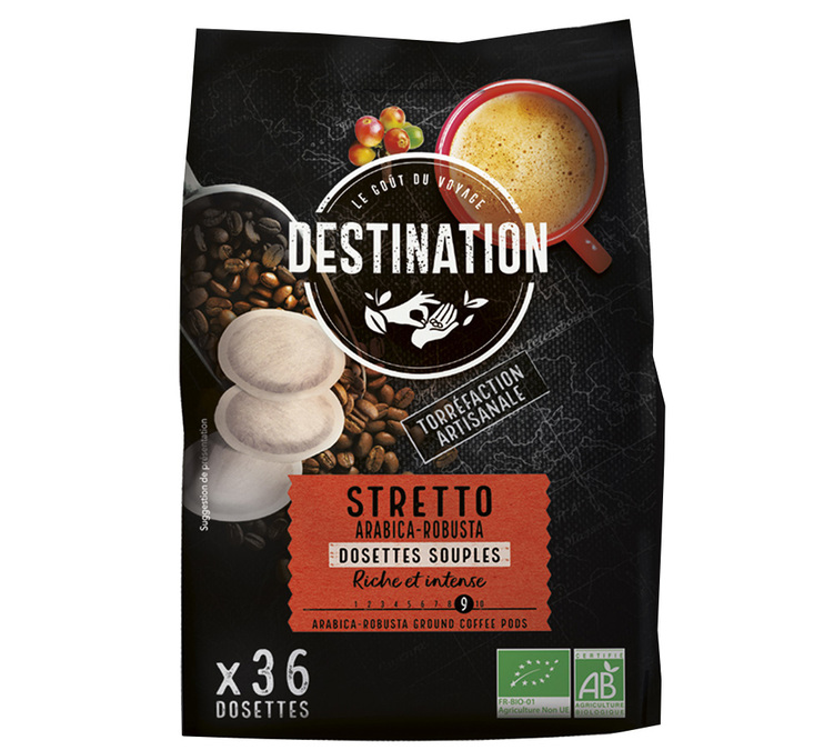 36 dosettes souples Stretto bio n°11 - DESTINATION Anti-gaspi DLUO 28.02.2026