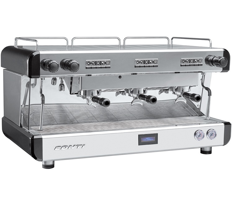 Profesjonalny ekspres do kawy typu espresso Conti CC 100 Display, trójfazowy – 3 grupy.