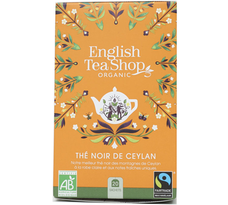 Organic and Fair Trade Ceylon Black Tea - 20 tea bags - FAIRTRADE - ENGLISH TEA SHOP