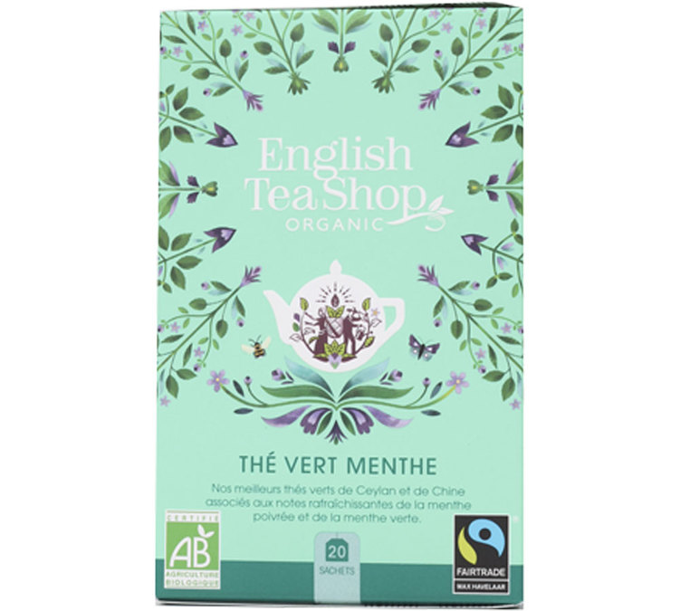 Organic and Fair Trade Green Mint Tea - 20 tea bags - FAIRTRADE - ENGLISH TEA SHOP